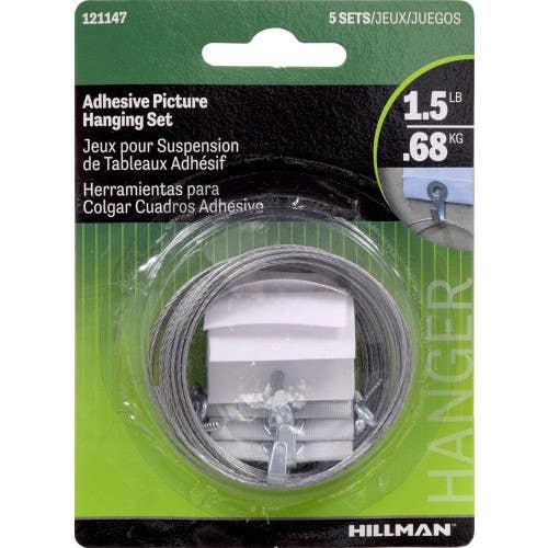 Hillman 121147 Adhesive Lightweight poster Hanger and Wire