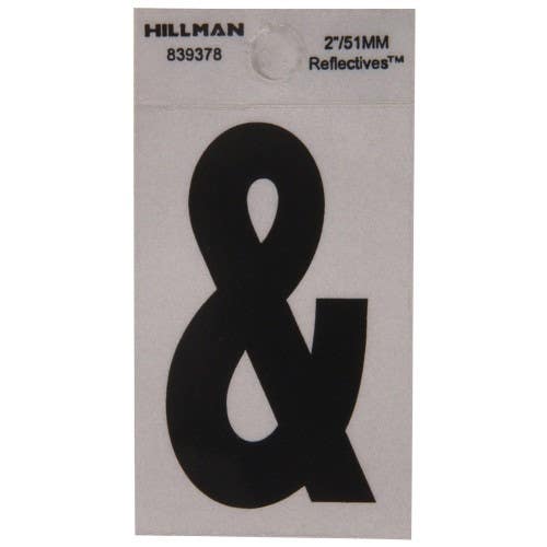 Hillman 839378 Adhesive Ampersand Black and Silver Reflective (2")