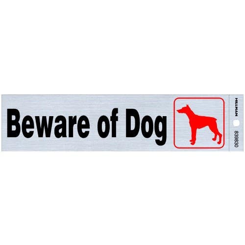 Hillman 839830 Adhesive Beware of Dog Sign (2" X 8")
