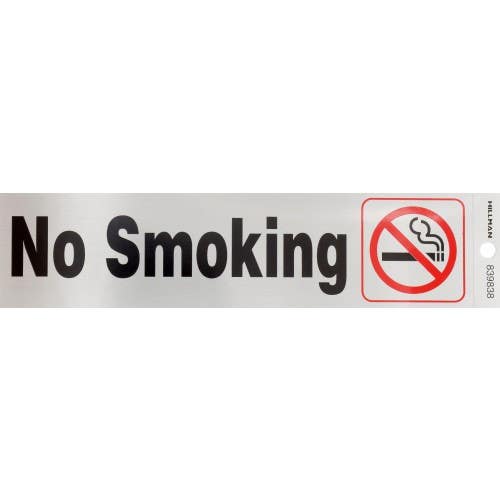 Hillman 839838 Adhesive No Smoking Sign with Symbol (2" X 8")
