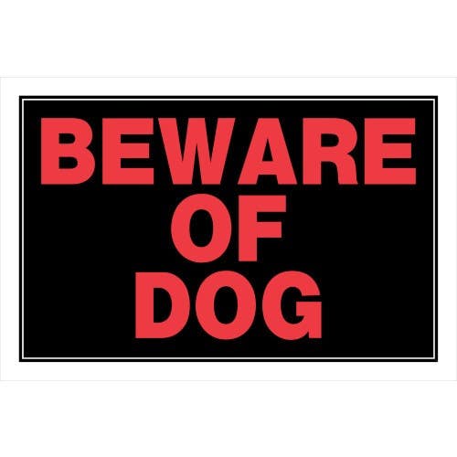 Hillman 839924 Beware of Dog Sign (8" X 12")