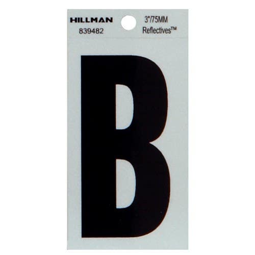 Hillman 839 Thin Adhesive Letter Black and Silver (3")