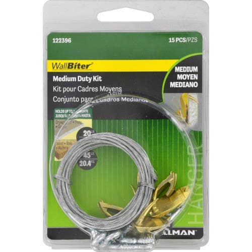 Hillman 122396 Cobra Medium Wall Biter Picture Hanging Kit (45LB) 15 Piece