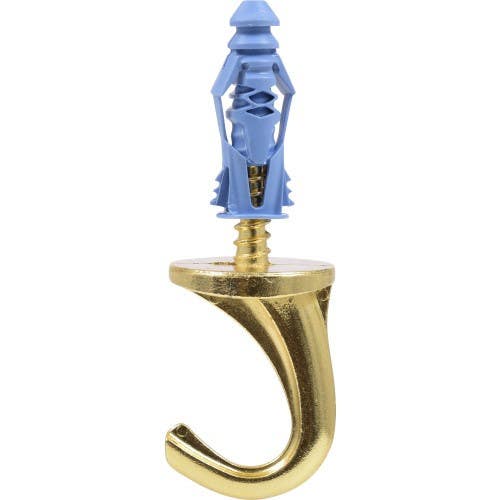 Hillman 122409 Cobra Brass Ceiling Hook (75LB) 2 Pack