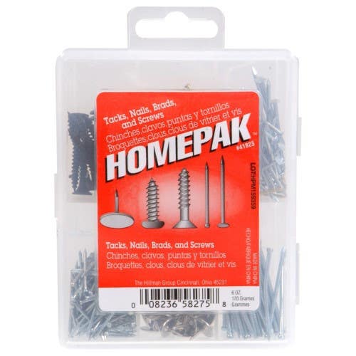 Hillman 41823 HomePak Kit Tacks, Nails, Brads, and Screws (6 oz)