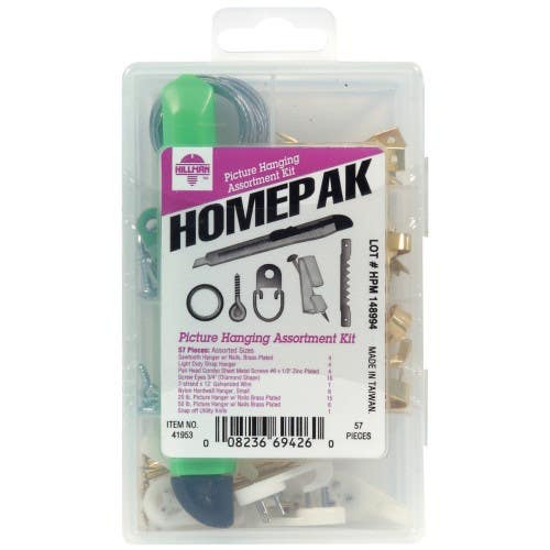 Hillman 41953 Homepak Picture Hanging Assortment Kit (5LB-50LB) 57 Piece