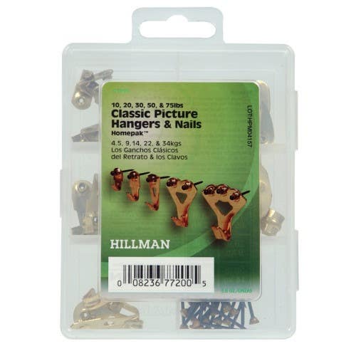 Hillman 41995 Picture Hanging Kit Brass (10LB-75LB) 48 Piece