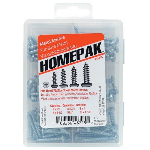 Hillman 41815 Zinc Pan Head Phillips Sheet Metal Screws