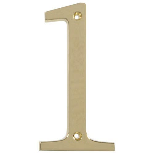 Hillman 84315 Distinctions Flush Mount House Number Brass (4")
