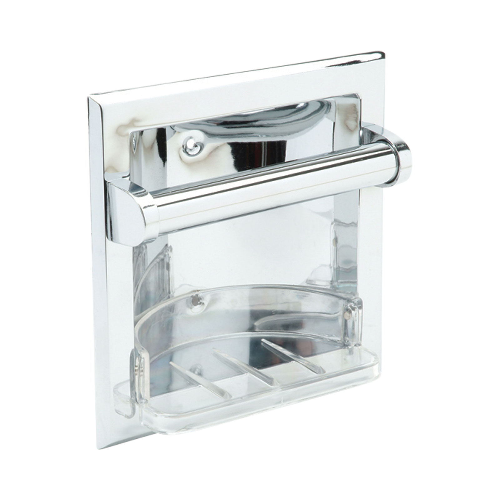 Pamex BC2CP-64 Deep Recesssed Soap Holder & Grab, Polished Chrome
