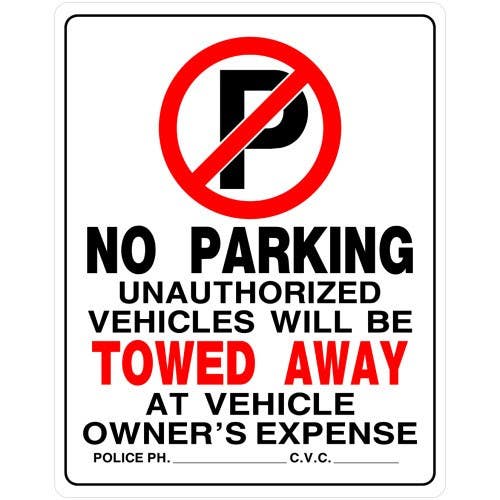Hillman 842196 No Parking Sign (19" X 15")