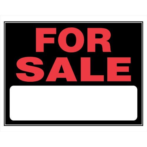 Hillman 840028 For Sale Sign Black and Red (15" X 19")