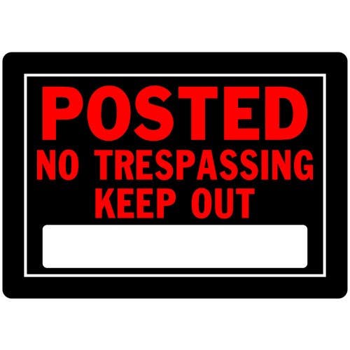 Hillman 840141 Posted No Trespassing Sign (10" X 14")