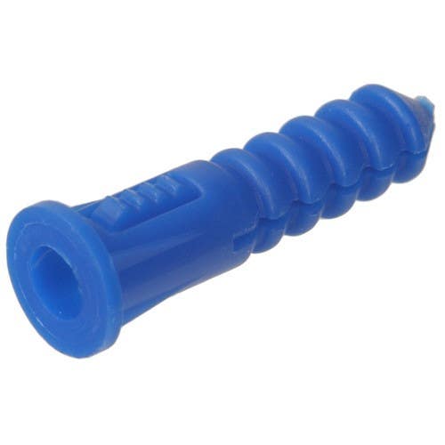 Hillman 370329 Blue Ribbed Plastic Anchors (8-10-12 X 1-1/4") 100 Pack