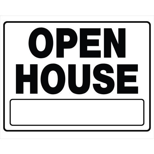 Hillman 840062 Open House Sign Black and White with Holder (20" X 24")