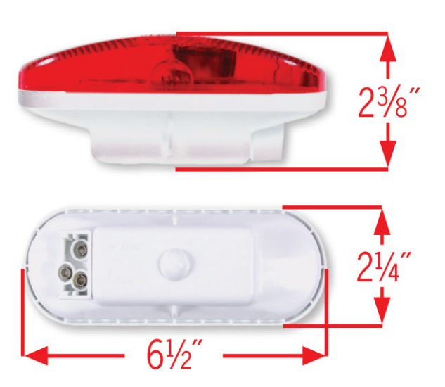 Uriah Products UL421101 6-1/2" x 2-1/4", Oval, Incandescent Stop, Tail, Turn Light Kit