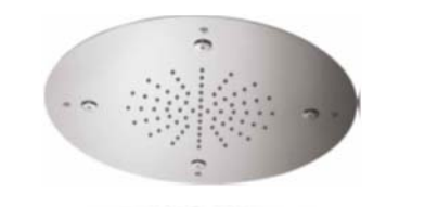 Rain Therapy PS ZI-63230 16-1/2" Diam. Shower Head w/ Mist Jet, Ceiling Flush Mounted