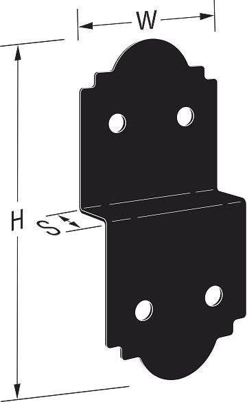 Simpson Strong-Tie APDJT2 Deck Joist Tie, 12-ga., ZMAX, Black Powder Coating, Height - 10"