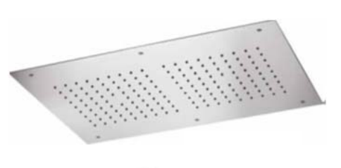 Rain Therapy PS ZI-65040 24" x 16'' Rectangular Rain Head w/ 2 Canopies, Ceiling Flush Mounted