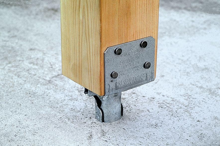 Simpson Strong-Tie EPB44A Elevated Post Base, Zinc Galvanized, 14-ga., 4" W x 4" H