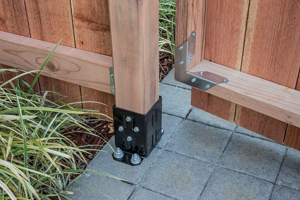 Simpson Strong-Tie FPBB44 E-Z Fence Post Base, 12-ga., Powder Coating, Black