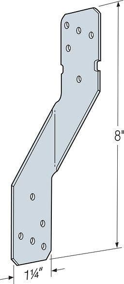 Simpson Strong-Tie H8Z Hurricane Tie, 18-ga., ZMAX, 1-1/4" W x 8" H