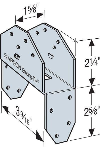 Simpson Strong-Tie HS24 Hurricane Saddle Rafter Tie, Zinc Galvanized, 18-ga.
