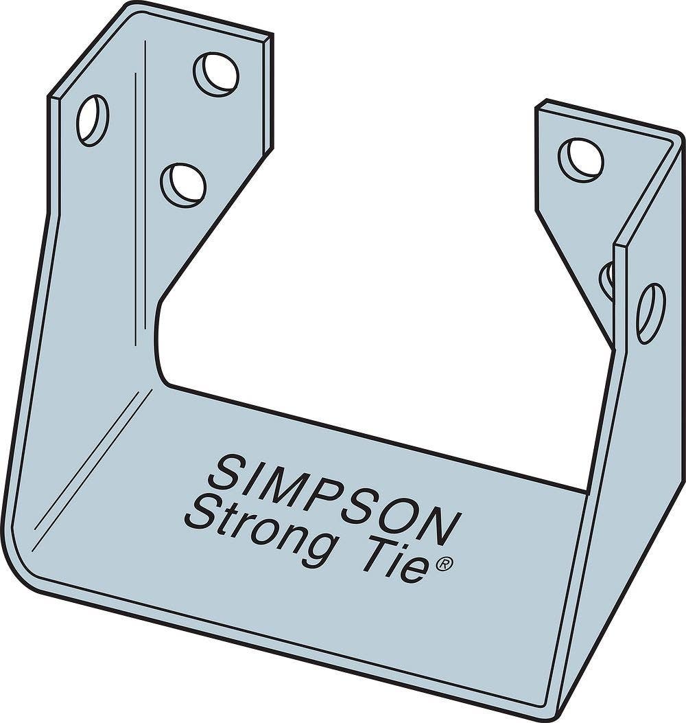 Simpson Strong-Tie HUC4 Heavy Concealed-Flange Face-Mount Joist Hanger, 14-ga., Zinc Galvanized, 3-9/16" W x 2-1/2" L