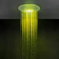 Rain Therapy PS ZI-39153 13-3/8" Diam. Rain Shower Head w/ Chromotherapy LED Light