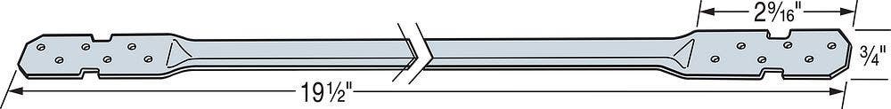 Simpson Strong-Tie LTB20 Light Tension Bridging, 22 ga., Zinc Galvanized, 19-1/2" L
