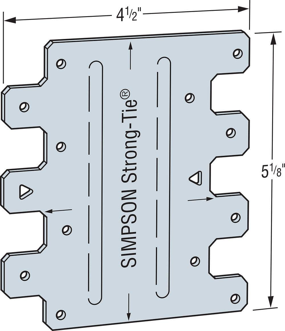 Simpson Strong-Tie LTP Lateral Tie Plate, 20 ga., Zinc Galvanized