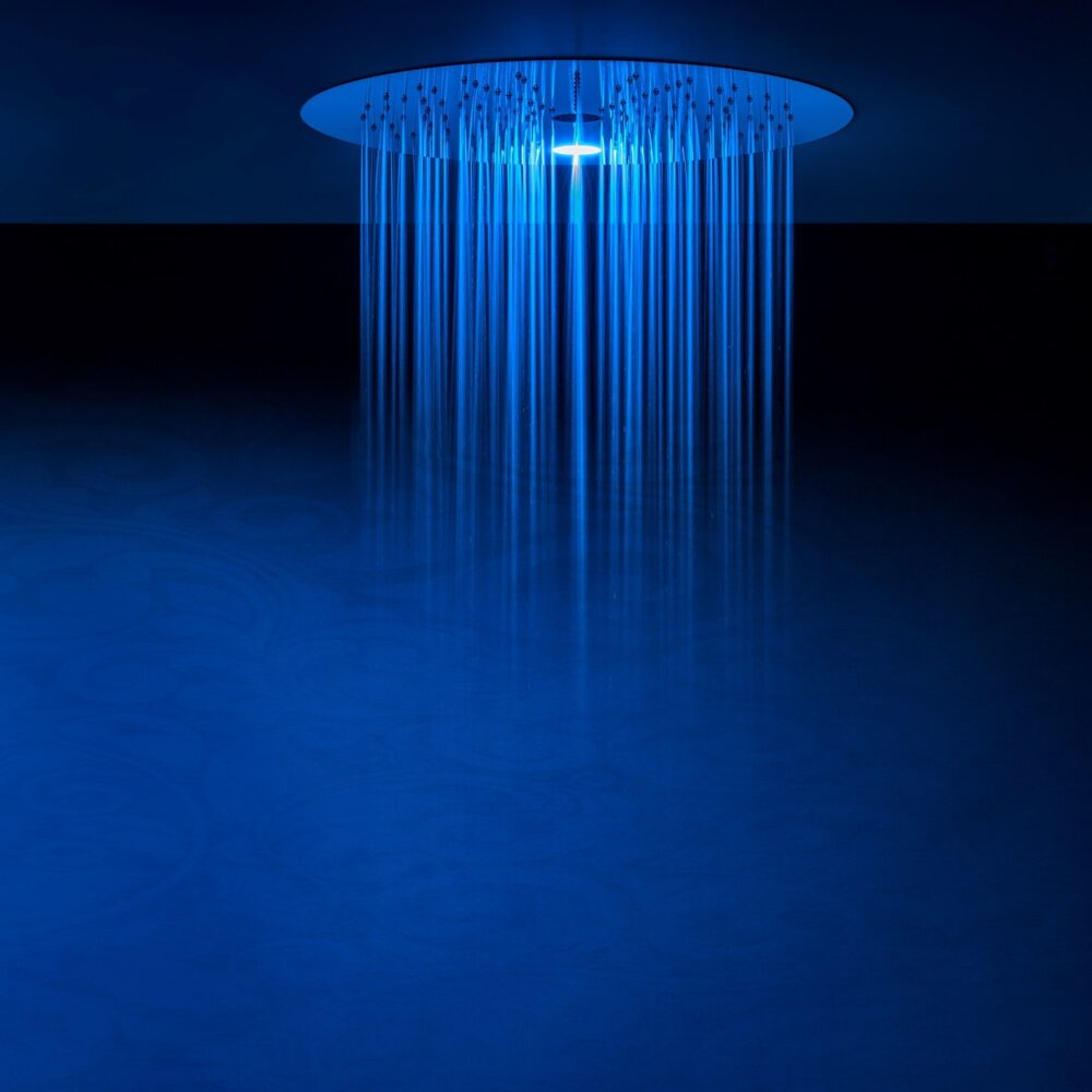 Rain Therapy PS ZI-39184 17-3/8" Diam. Shower Head w/ Chromotherapy LED Light & Tub Filler