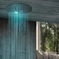 Rain Therapy PS ZI-39154 17-3/8" Diam. Rain Head w/ Chromotherapy LED Light