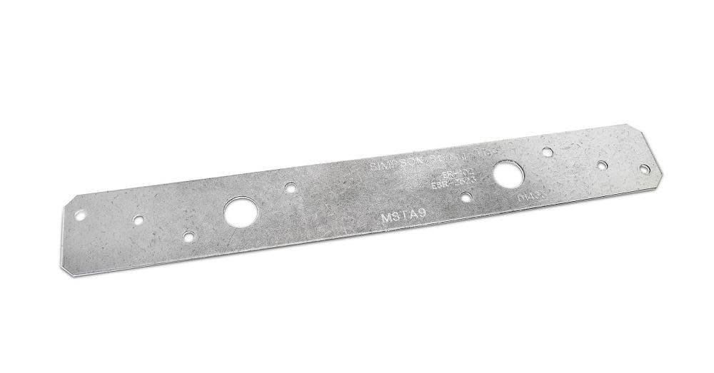 Simpson Strong-Tie MSTA Medium Strap Tie, 20 ga., Zinc Galvanized, 1-1/4" W