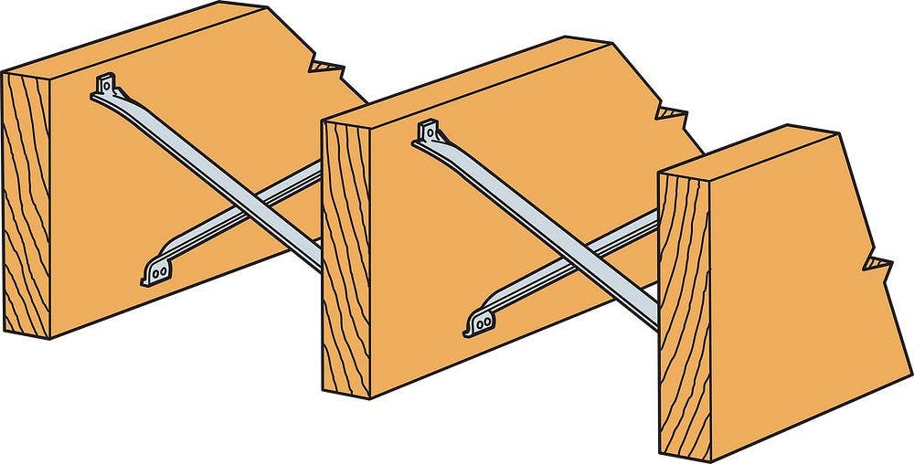 Simpson Strong-Tie NCA2X10-16 Nailless Compression Bridging, 20 ga., Zinc Galvanized, 15-13/16" L