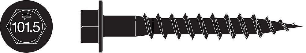 Simpson Strong-Tie SD10112DBBR50 Outdoor Accents, Connector Screw, Black, Screw Size 10, 1-1/2" L, 50/Pk