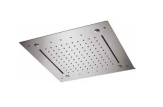 Rain Therapy PS ZI-6413 17'' Square Shower Head w/ Chromotherapy LED Light, Mist Jet & Cascade Waterfall