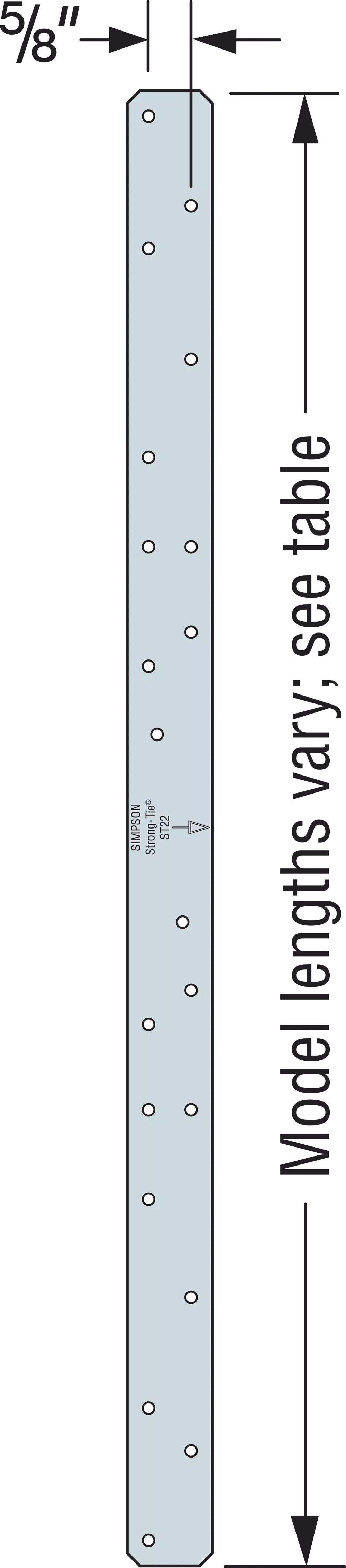 Simpson Strong-Tie ST Strap Tie, 16 ga., Zinc Galvanized