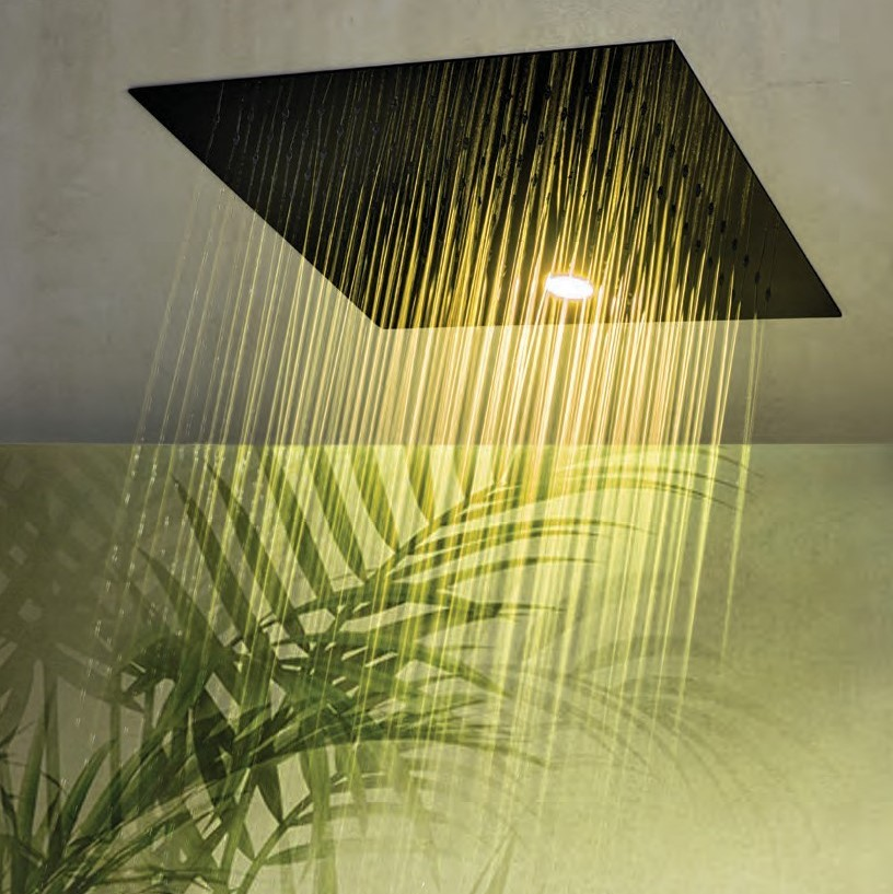 Rain Therapy PS ZI-39158 17-3/8" Square Rain Head w/ Chromotherapy LED Light