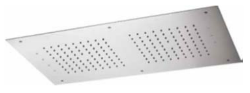 Rain Therapy PS ZI-65146 28" x 16" Rectangular Rain Head w/ Chromotherapy LED Light & 2 Canopies