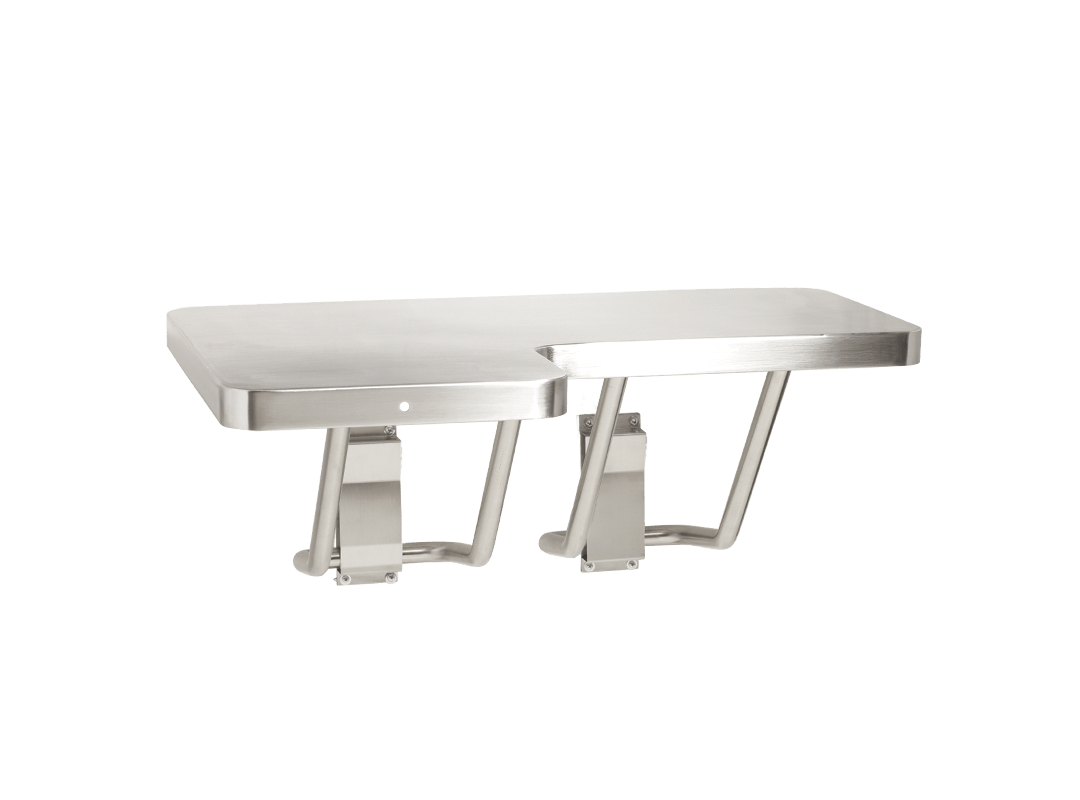 Seachrome SLDY-320225 Stainless Steel Institutional Accessibility Seat with Dual Yoke