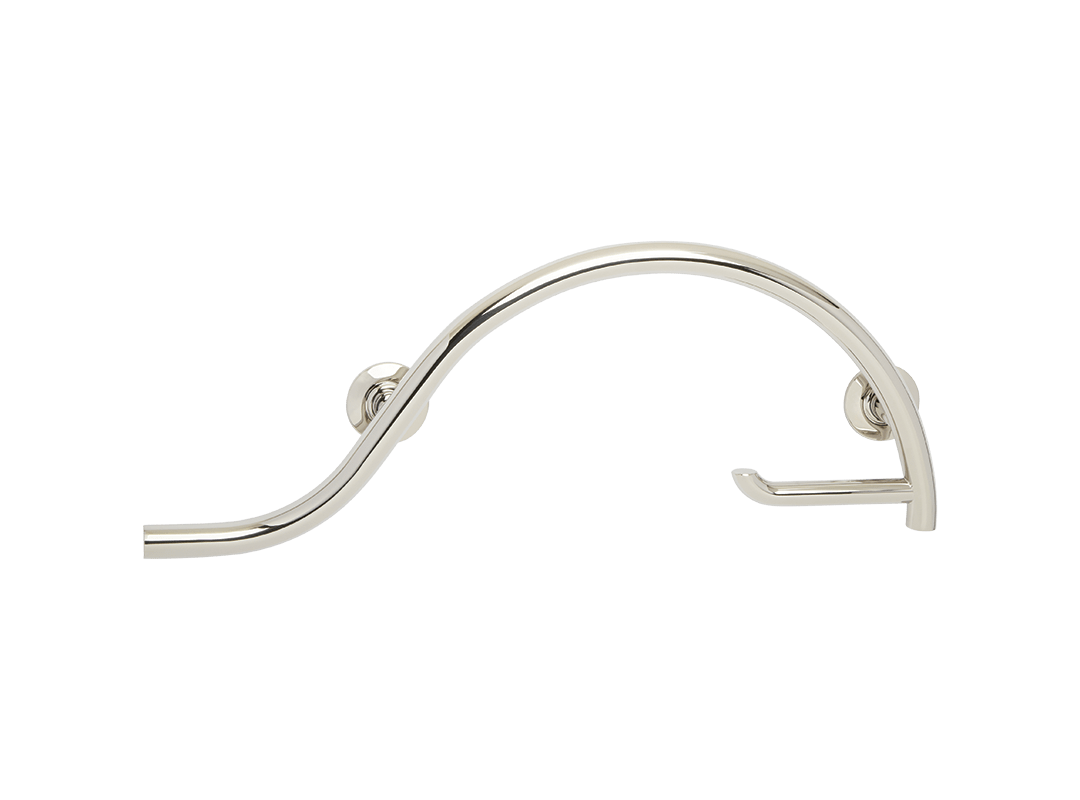 Seachrome GW Pismo Curved Grab Bar with Toilet Paper Holder
