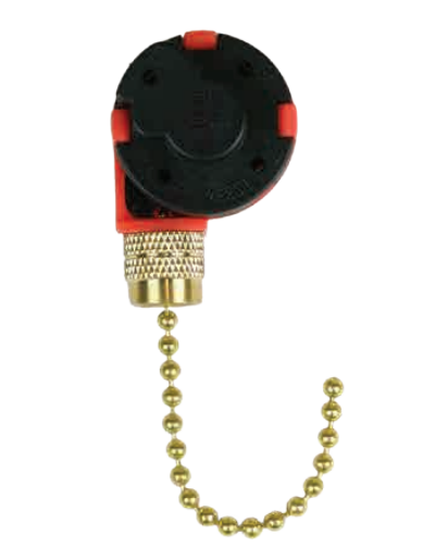 Jandorf 60303 Black Fan Pull Chain Switch, 3 Speed