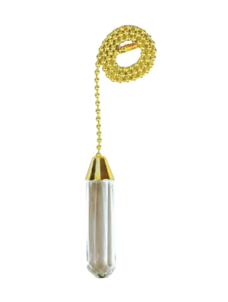 Jandorf 60316 12" Brass Pull Chain, Acrylic Cylinder