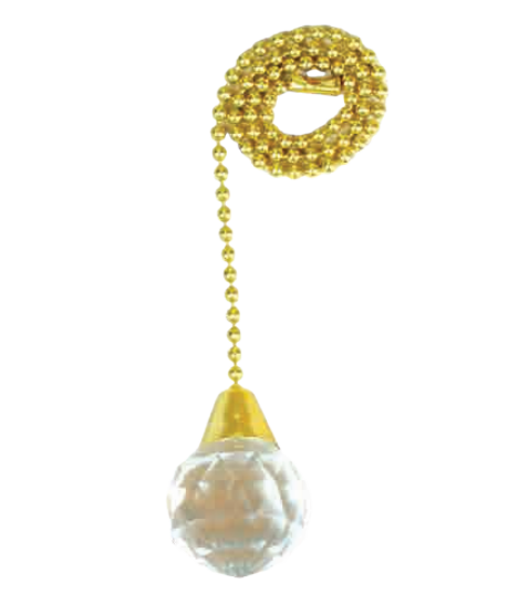 Jandorf 60320 12" Brass Decorative Acrylic Sphere Pull Chain