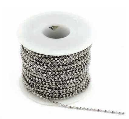 Jandorf 88444 100ft., 6, Nickel Plated Steel Beaded Chain