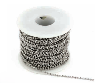 Jandorf 89477 100ft., 10, Nickel Plated Brass, Beaded Chain