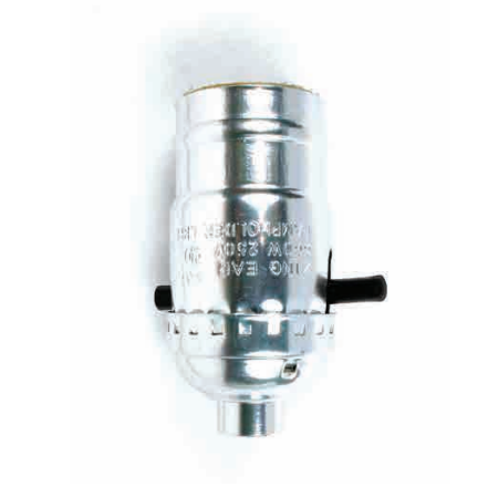 Jandorf 60401 Nickel On/Off Push-Through Lamp Socket