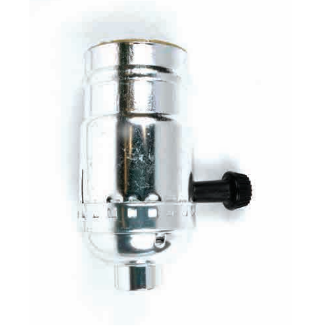 Jandorf 60403 Nickel 3 Way, Turn Knob Lamp Socket
