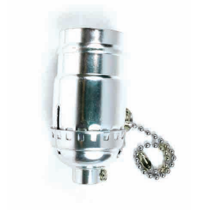 Jandorf 60404 Nickel On/Off, Pull Chain Socket